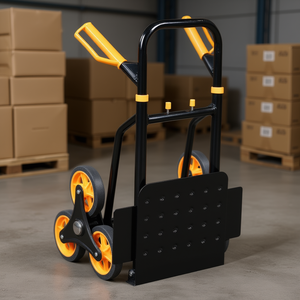 Carrello a mano regolabile in acciaio con capacità di 350 libbre, piattaforma a tre ruote per la movimentazione di attrezzi - Product Image 2