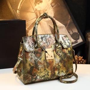 Cao Cấp Bạch Kim Của Phụ Nữ Công Suất Lớn PU Da Túi Xách Hiện Đại Mô Hình Con Trăn Không Thấm Nước Tất Cả Phù Hợp Cho Trung niên Thời Trang - Product Image 4