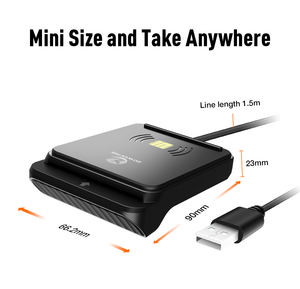 ZOWEETEK <span class=keywords><strong>USB</strong></span> 2,0 Tipo-C Todo en uno sin contacto 13,56 MHz <span class=keywords><strong>RFID</strong></span> NFC e IC Lector de tarjetas de crédito con 420Kbps para uso multisistema - Product Image 6