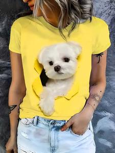 T-shirt décontracté pour femme, style Hip Hop, motif chat amusant '<span class=keywords><strong>Je</strong></span> <span class=keywords><strong>suis</strong></span> bien', col rond, manches courtes, anti-plis, respirant - Product Image 4