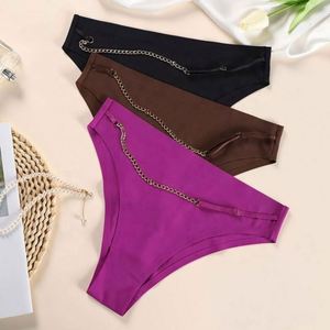 Sous-vêtements pour femmes, <span class=keywords><strong>tanga</strong></span> sexy pour femmes rondes, uni, teinture unie, string en coton sans couture, culotte pour femmes - Product Image 6