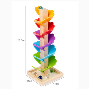 CPC CE EN71 Wooden Rolling Ball Music <strong>Tree</strong> Montessori Educational Rainbow <strong>Marble</strong> <strong>Tree</strong> Tracking Toys for Kids - Product Image 5