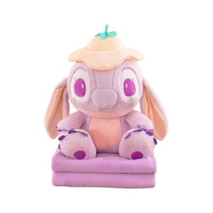 Großhandel Cartoon Stitch Puppe Spielzeug Schlafkissen Reisedecke 2-in-1 Auto-Klimaanlage Decke Nickerchen-Decken Geschenke für Kinder - Product Image 5