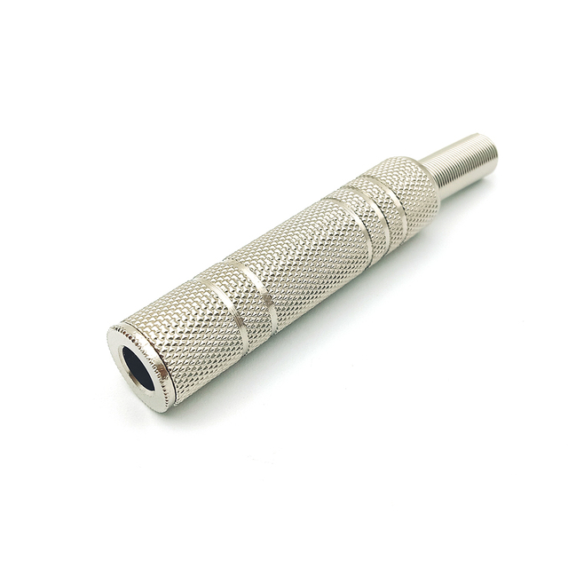 Straight 1/4" 6.35 mm Metal Female Solder Type Stereo Audio Speaker Guitar Cable Connector