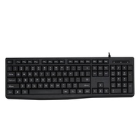 Nouveau clavier filaire USB en plastique mince noir K-110 de haute qualité avec touches multimédia Plug and Play pour ordinateur de bureau
