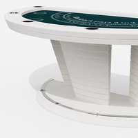 Table de Blackjack de haute qualité pour 6 personnes, table de jeu de poker moderne avec base en acier inoxydable, table de jeu de cartes pour le divertissement à domicile ou au casino