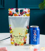 Pochettes en plastique pour boissons, sachet alimentaire personnalisé, avec paille, pour jus de café, à poignée, pièces