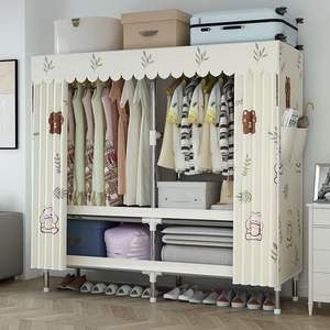 Armario sencillo rectangular con puertas abatibles de tela no tejida, organizador de ropa extraíble tipo armario independiente para dormitorio y uso doméstico. - Product Image 3