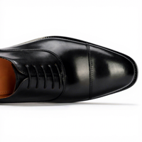 Chaussures Oxford en cuir noir pour homme, à lacets, en cuir de veau pleine fleur italien, semelle en caoutchouc antidérapante, formelles, pour le travail, printemps/été