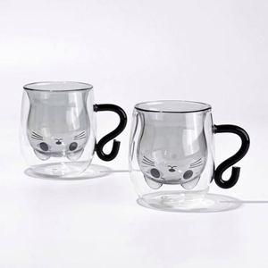 Cute Cat <b>Mug</b> Best Gift Tea Glass Cup Double-layer High Borosilicate Glass High Temperature Resistant <b>Large</b> Capacity Reusable - Product Image 3