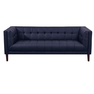 Muebles para el hogar de cuero azul oscuro Oficina 3 asientos Kubus sofá de la Sala - Product Image 1