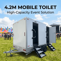 Unité Sanitaire Mobile Autonome avec Pompe à Eau Manuelle Antidérapante pour Chantiers de Construction de Lignes Électriques