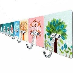 Colorful Wall <b>Hooks</b> With Strong <b>Adhesive</b> Square Shape Stainless Steel Single <b>Hook</b> Bathroom Storage Traceless Mounting - Product Image 5