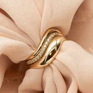 Set di Tre Anelli Impilabili Ondulati per Donne, Gioielli di Moda Creativi e Versatili - Product Image 2