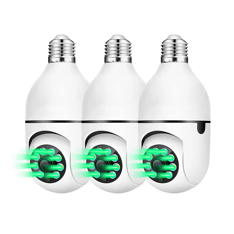 1080p night vision 5G wireless bulb lamp camera auto tracking 360 degree wifi cctv security light bulb ptz camera