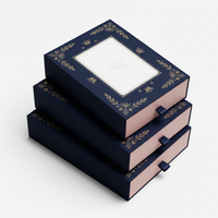 Benutzer definierte Blue Pink Gold Trim European Style Kleidung Geschenk box Magnet verschluss Tragbare recycelbare starre Box mit Prägung