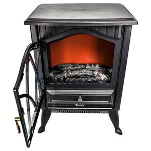 Chimenea Eléctrica Moderna Independiente con Llama LED y Diseño Metálico para Uso Doméstico, Elemento Calefactor con Reducción de Tarifas - Product Image 3