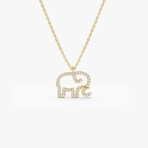 <b>Elephant</b> Pendant Necklace Gold Zinc Alloy Pave Setting Animal Shape Jewelry <b>Gift</b> - Product Image 3