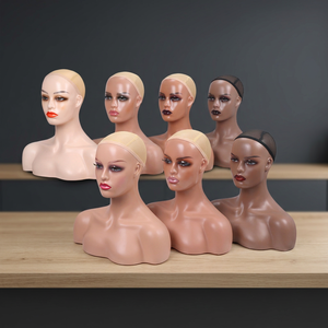 Mannequin buste femme afro-américaine moderne en polypropylène (PP) assise, pour présentation de perruques, idéal pour salon. - Product Image 4
