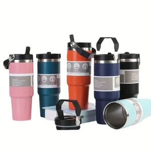 แก้วน้ำสแตนเลสแบบกำหนดเอง OEM ขนาด 20 ออนซ์ และ 30 ออนซ์ พร้อมหูจับและฝาปิด ขวดน้ำฉลากส่วนตัวสำหรับของขวัญทางธุรกิจ - Product Image 2