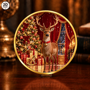 Moneda Conmemorativa Personalizada al por Mayor, Diseño de Ciervo <span class=keywords><strong>Dorado</strong></span> con Bayas de Acebo, 5 Dólares Canadienses 2026 - Product Image 2