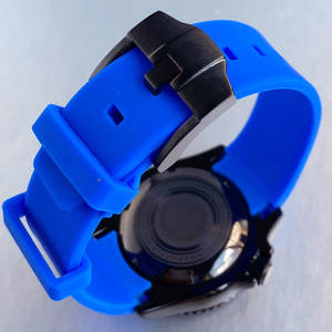 นาฬิกา Tandorio รุ่นใหม่ 41 มม. แบบ Mod <span class=keywords><strong>SKX</strong></span> สำหรับผู้ชาย ตัวเรือนเคลือบ PVD สีดำ กลไก NH36A แฟชั่น กันน้ำลึก 20ATM นาฬิกาจักรกล สายยางสีน้ำเงิน - Product Image 5