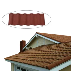 잘 디자인 된 뉴질랜드 다채로운 돌 코팅 강철 지붕 타일