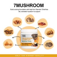Poudre d'extrait de champignon puissant 6 en 1 30% bêta-glucane-Lions Mane, Reishi, Cordyceps, Chaga, queue de dinde, Maitake