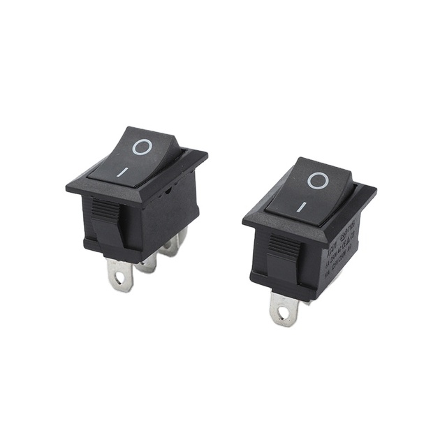 Hot Selling Mini Rocker Switches 21*15mm Black 3-Pin 6A 250VAC T125 55 Rocker Switches