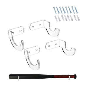 Wall Mounted Durable Clear Acrylic Baseball <strong>Bat</strong> <strong>Display</strong> <strong>Rack</strong> Perspex <strong>Cricket</strong> <strong>Display</strong> Stand for Retail Shop - Product Image 1