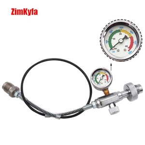 อะแดปเตอร์ถ่ายโอนลมถังดำน้ำ Zimakyfa แบบ DIN ผลิตจากอลูมิเนียมอัลลอยด์ สีเงิน OEM สำหรับเติมลมและชาร์จลม สายยาว 24 นิ้ว รองรับแรงดัน 232-300 บาร์ - Product Image 6
