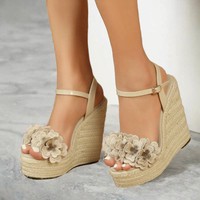 Sandales confortables à lacets, dernier design, mode, sexy, pour femmes, plateforme, talon compensé, bout ouvert, légères, été, printemps