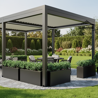 Pergola motorisée en aluminium Airfun avec toit à lames rétractables, auvent solaire, revêtement poudré résistant aux intempéries, abri de jardin pour patio