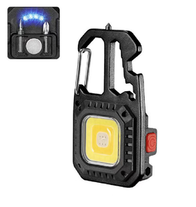Multifunctional COB LED Work <b>Light</b> 1000LM Rechargeable Keychain Flashlight with Carabiner Bottle Opener Safety Hammer - Product Image 1