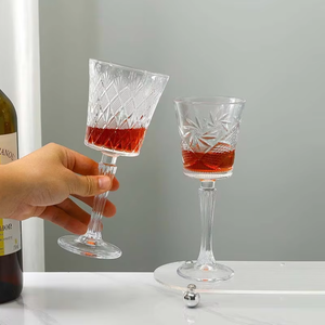 Verres à vin rouge rétro <span class=keywords><strong>en</strong></span> gros, à pied haut, 200 ml, 260 ml, gobelets gaufrés pour boissons froides et champagne - Product Image 2