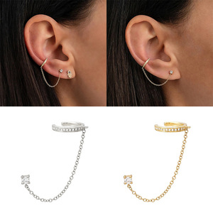 ต่างหูเงินแท้ S925 แบบหนีบ ไม่ต้องเจาะ ดีไซน์เก๋ไก๋ ทันสมัย - Product Image 1