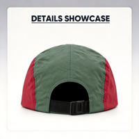 Gorra de Béisbol de 5 Paneles con Bloques de Color en 2 Tonos, Visera Plana, Correa Ajustable y Logotipo Personalizado, Directo de Fábrica, para Hombre y Mujer