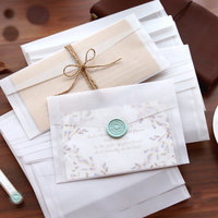 Enveloppes en papier sulfurisé translucide classiques en gros, enveloppes de mariage de luxe personnalisées avec logo