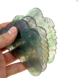 Thérapie d'acupuncture traditionnelle Fluorite arc-en-ciel naturel Gua Sha outils faciaux outil de <span class=keywords><strong>Massage</strong></span> de grattage du corps et du visage avec dent - Product Image 6