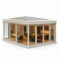 MEXIN Pergola en aluminium sur mesure, isolée Low-E, véranda 4 saisons fermée, avec écran PC amovible et 3 baies coulissantes, pour villa et entrepôt