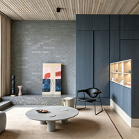 Schéma de Dessin Architectural Complet Wabi Sabi pour Maisonnette en Bois à Lattes et Terrazzo – Dessin de Construction Extérieur et Intérieur