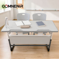 Bureau d'école double réglable en hauteur, directement de l'usine, mobilier de classe pour étudiants, OEM ODM disponible