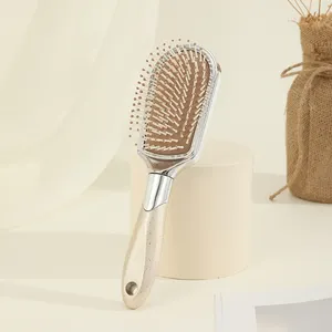 Kustom Oem profesional 5 buah mewah keriting plastik sikat rambut anti kusut Salon emas Set sikat rambut keriting untuk wanita