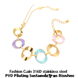 Bracelet à maillons tendance en acier inoxydable 316L plaqué or PVD, bijoux durables et résistants - Product Image 2