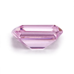 Gemas Sintéticas <span class=keywords><strong>de</strong></span> Circonita Cúbica Simulada, Grado 5A, Corte Esmeralda Octogonal, Color <span class=keywords><strong>Rosa</strong></span> Claro - Product Image 3