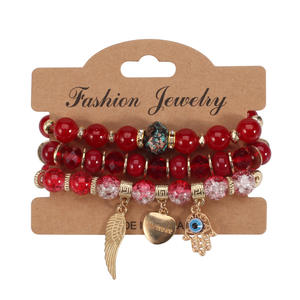 Fashion <b>Beaded</b> <b>Bracelets</b> Set With Wings Heart Evil Eye Charms For Women Gift Jewelry 2022 - Product Image 3