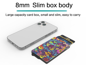 Custom Anti-Theft Aluminum Card Holder <b>RFID</b> Blocking Fashionable Leather <b>Wallet</b> with Automatic Credit Card Features - Product Image 2