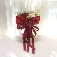 Künstlicher Seidenrosenstrauß für Hochzeiten im Freien, künstliche Blumen, handgehaltener Brautstrauß, Neuheit, Hochzeitsblumen