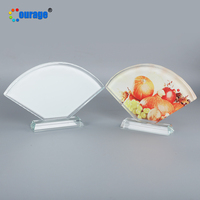 Secteur plaque de cristal de sublimation en verre cadre photo ébauches pour impression personnalisée BSJ-17
