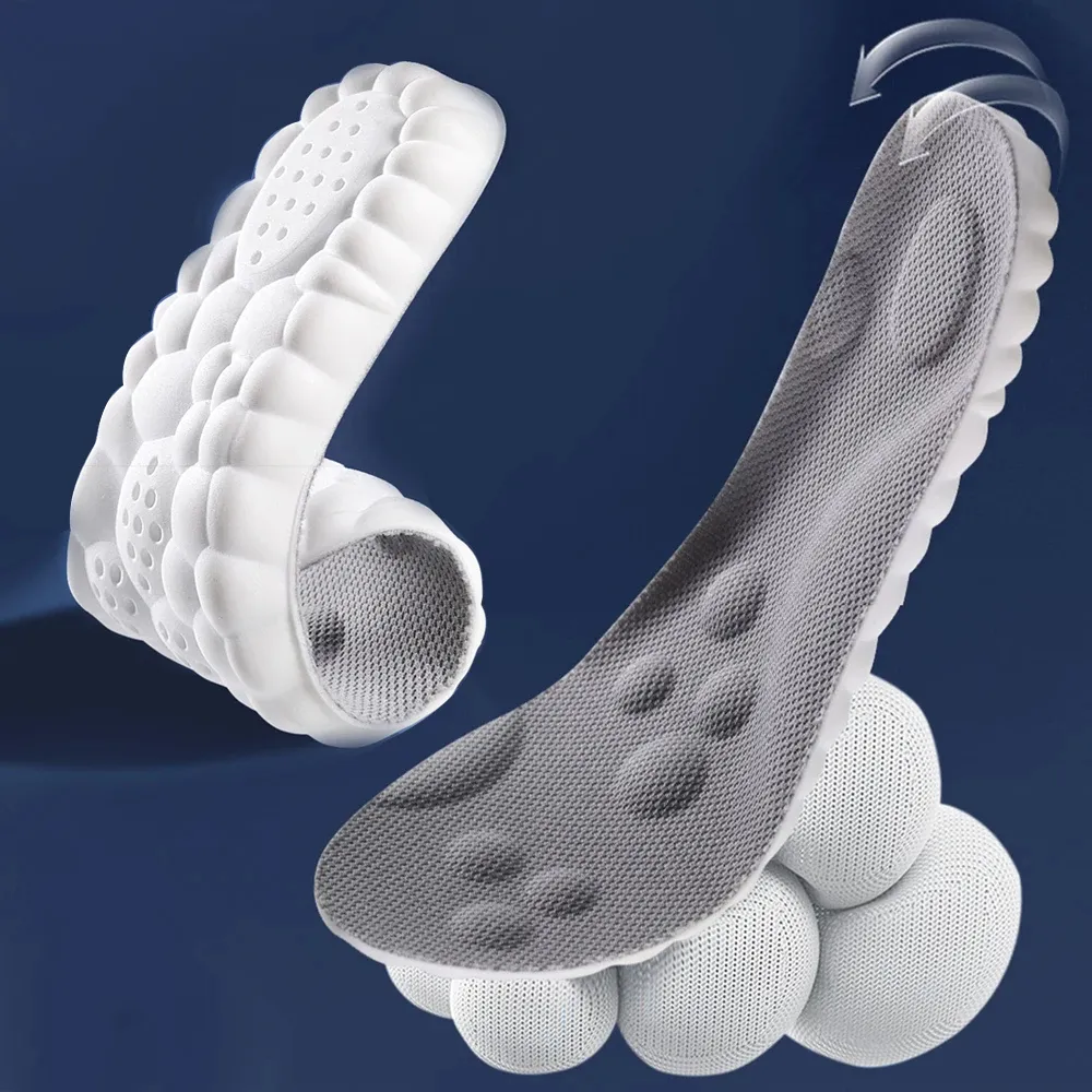 4D lateks spor tabanlık süper yumuşak yüksek elastikiyet ayakkabı pedleri anti-ağrı Deodorant tı yastık kemer desteği koşu tabanlık ayak astarı